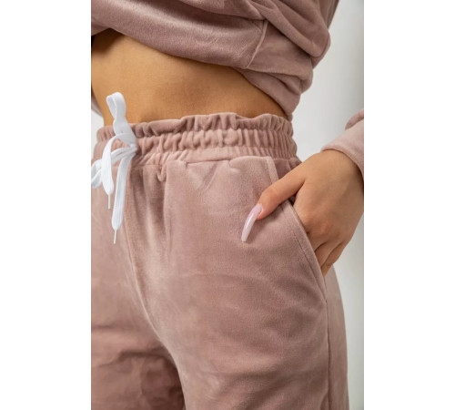 Спортивний костюм жіночий велюровий, колір бежевий, 238R58570