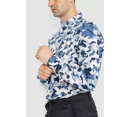 Рубашка мужская повседневная, цвет бело-синий, 247R405