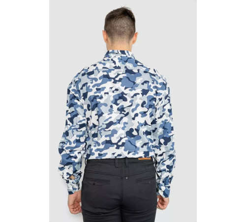 Рубашка мужская повседневная, цвет бело-синий, 247R405