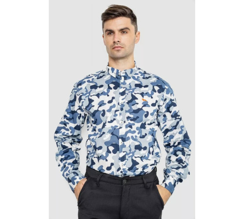 Рубашка мужская повседневная, цвет бело-синий, 247R405