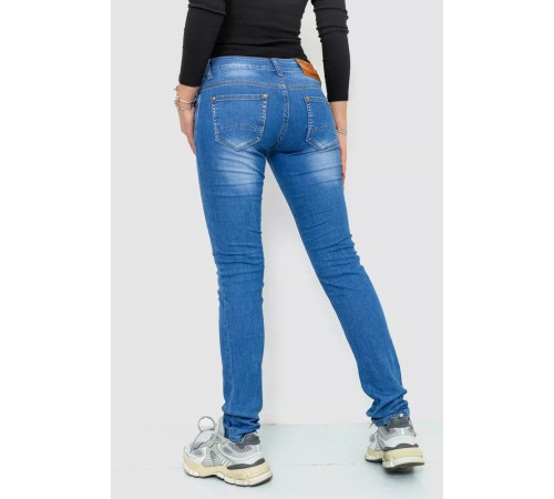 Джинси жіночі з потертостями, колір синій, 244RKL3305