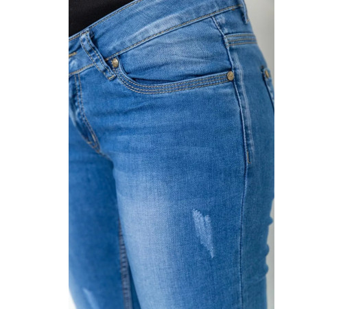 Джинси жіночі з потертостями, колір синій, 244RKL3305