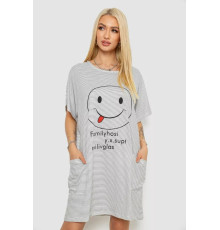 Ночная рубашка в полоску, цвет серо-белый, 238R15022-1.