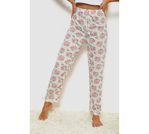 Брюки женские домашние, цвет молочно-пудровый, 238R57854