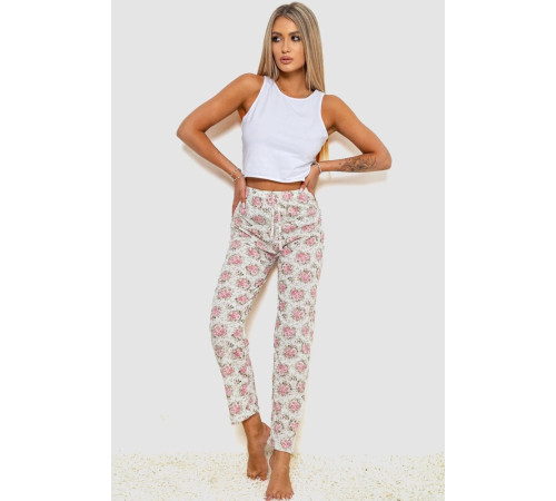 Брюки женские домашние, цвет молочно-пудровый, 238R57854