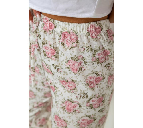 Брюки женские домашние, цвет молочно-пудровый, 238R57854