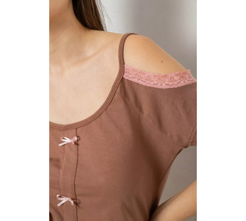 Піжама жіноча, колір коричневий, 243R1602-014