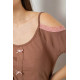 Піжама жіноча, колір коричневий, 243R1602-014