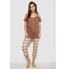 Пижама женская, цвет коричневый, 243R1602-014