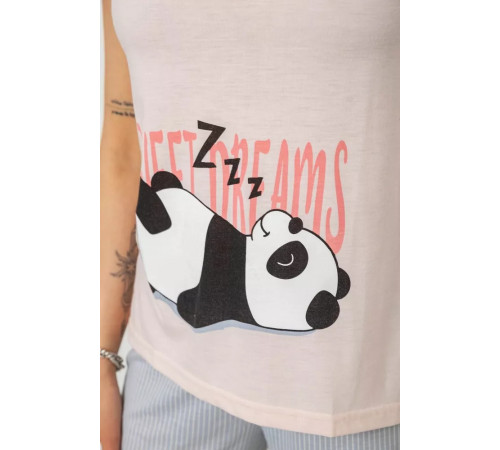 Пижама женская с принтом, цвет персиковый, 243R7057.