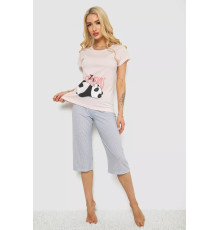 Пижама женская с принтом, цвет персиковый, 243R7057.