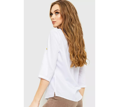 Блуза классическая, цвет бело-синий, 230R081.