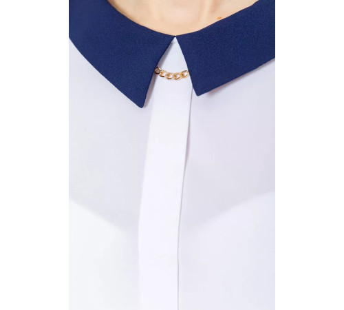 Блуза классическая, цвет бело-синий, 230R081.