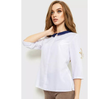 Блуза классическая, цвет бело-синий, 230R081.