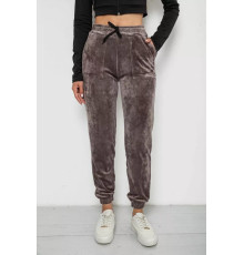 Брюки женские велюровые, цвет коричневый, 238R57862.