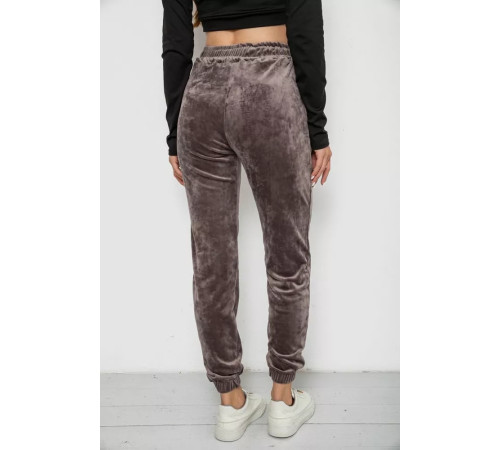 Брюки женские велюровые, цвет коричневый, 238R57862.