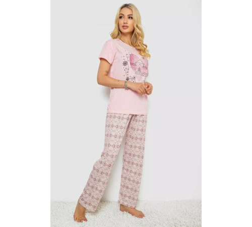 Женская пижама с принтом, цвет розовый, 243R3338.