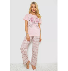 Женская пижама с принтом, цвет розовый, 243R3338.