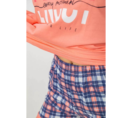 Пижама женская с принтом, цвет коралловый, 243R3043.