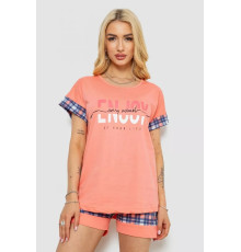 Пижама женская с принтом, цвет коралловый, 243R3043.