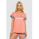 Пижама женская с принтом, цвет коралловый, 243R3043.