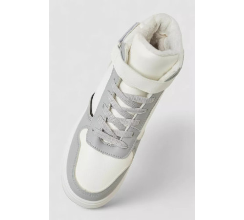 Кроссовки женские зимние на меху, цвет бело-серый, 248RAM04-86