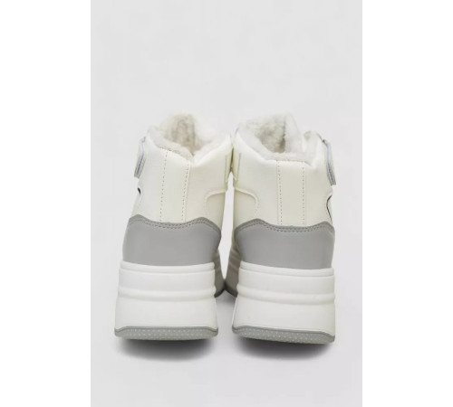 Кроссовки женские зимние на меху, цвет бело-серый, 248RAM04-86