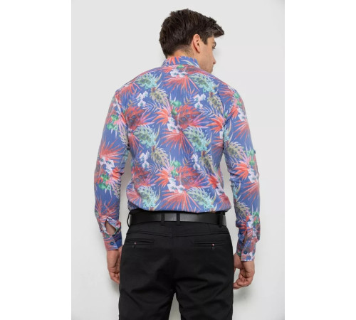 Рубашка мужская с принтом 214R1038, цвет джинс, 214R3220