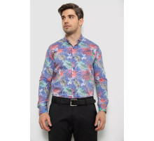 Рубашка мужская с принтом 214R1038, цвет джинс, 214R3220