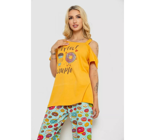 Піжама жіноча, колір жовтий, 243R903083