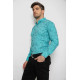 Рубашка мужская с принтом стрейч, цвет бирюзовый, 214R1054.