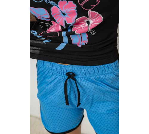 Піжама жіноча з принтом, колір чорний, 243R8929