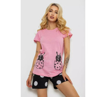 Женская пижама с принтом, цвет розовый, 243R3242