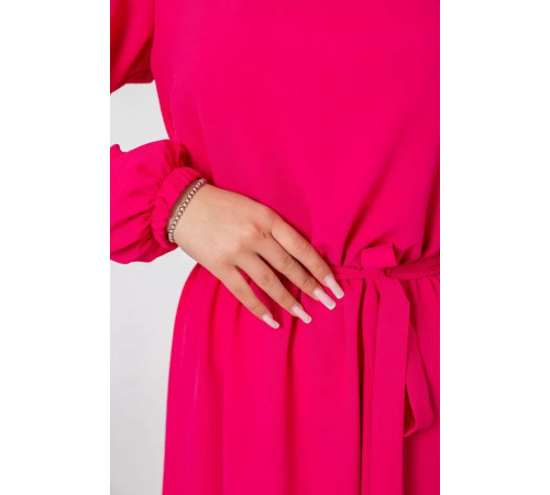 Сукня однотонна жатка, колір малиновий, 214R0226-1