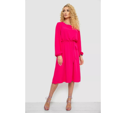 Сукня однотонна жатка, колір малиновий, 214R0226-1