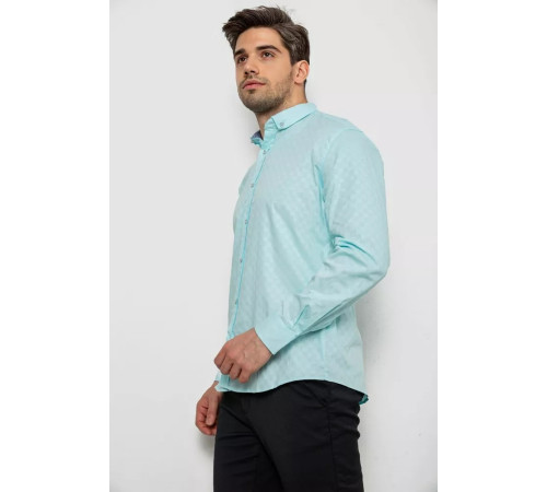 Мужская рубашка однотонная, цвет голубой, 214R7075