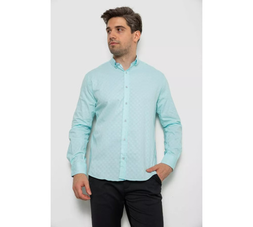 Мужская рубашка однотонная, цвет голубой, 214R7075