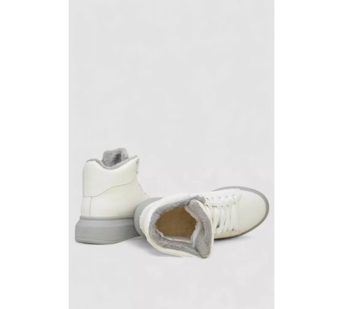 Кроссовки женские зимние на меху, цвет бело-серый, 248RA2254