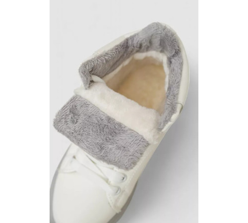 Кроссовки женские зимние на меху, цвет бело-серый, 248RA2254