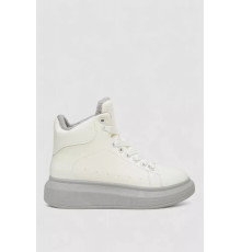 Кросівки жіночі зимові на хутрі, колір біло-сірий, 248RA2254