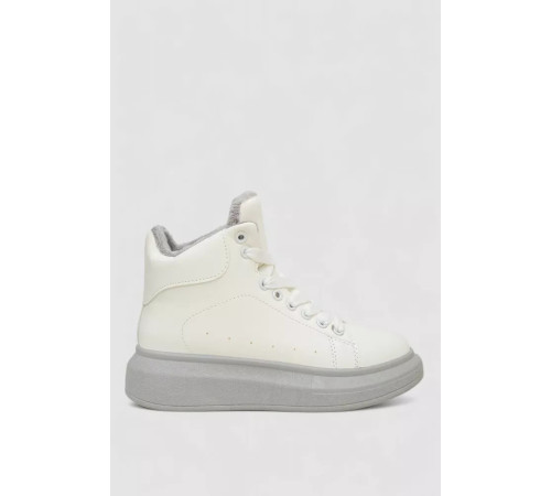 Кроссовки женские зимние на меху, цвет бело-серый, 248RA2254