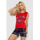 Женская пижама с принтом, цвет красный, 243R0148