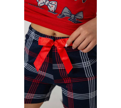 Женская пижама с принтом, цвет красный, 243R0148