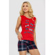 Женская пижама с принтом, цвет красный, 243R0148