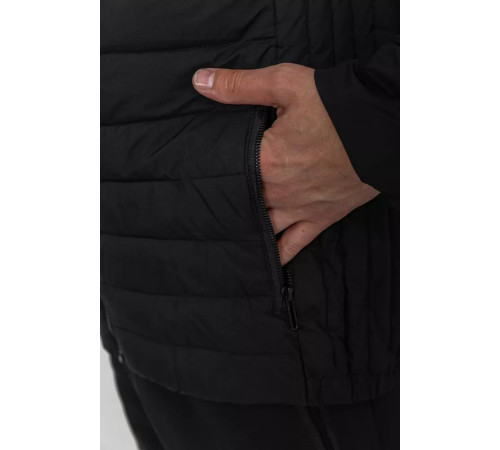Куртка чоловіча демісезонна з капюшоном, колір чорний, 214R8891