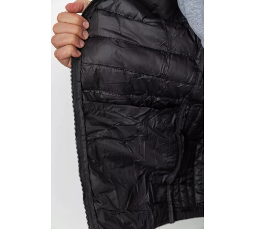 Куртка чоловіча демісезонна з капюшоном, колір чорний, 214R8891