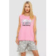 Піжама жіноча з принтом, колір рожевий, 243R8499