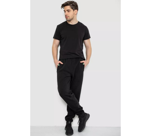 Спортивні штани чоловічі на флісі, колір чорний, 244R41299