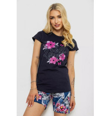 Женская пижама с принтом, цвет темно-синий, 243R3050