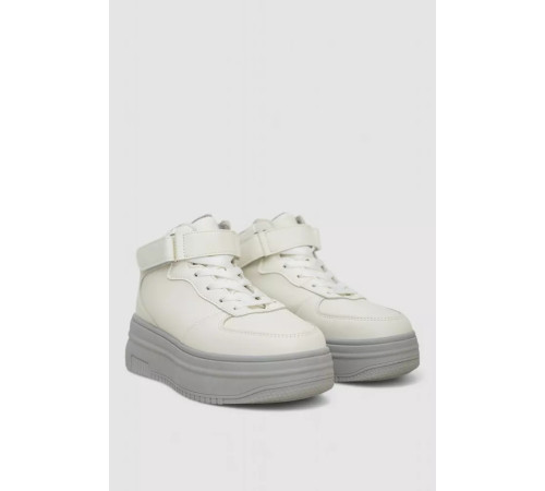 Кросівки жіночі зимові на хутрі, колір біло-сірий, 248RAM02-7